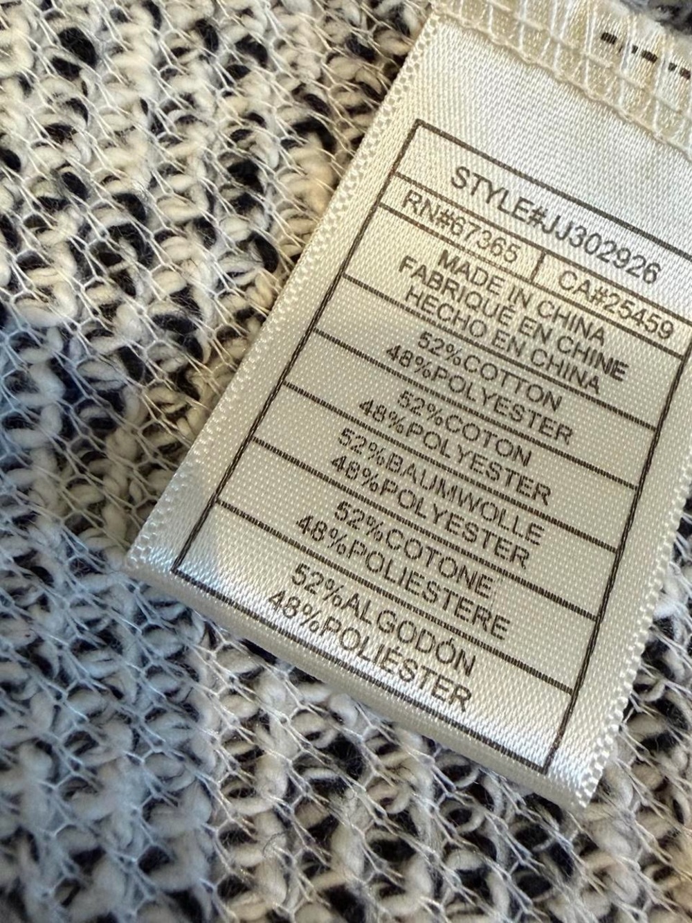 Jack by BB Dakota Black & White Marled Open-Front Fringe Cardigan Large - Picture 7 of 9